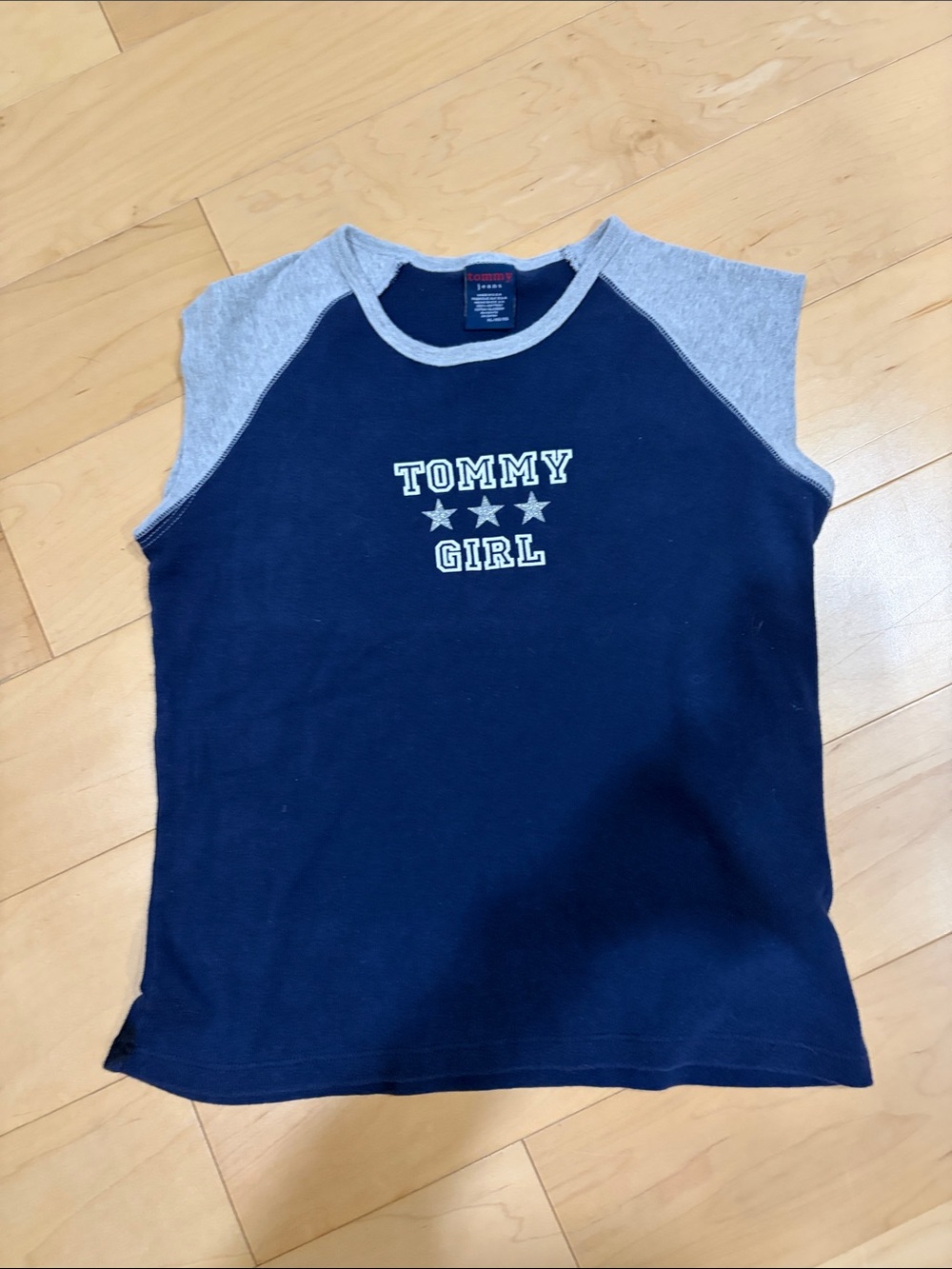 Tommy Hilfiger Navy & Gray Tommy Girl Raglan Tank. Size XL